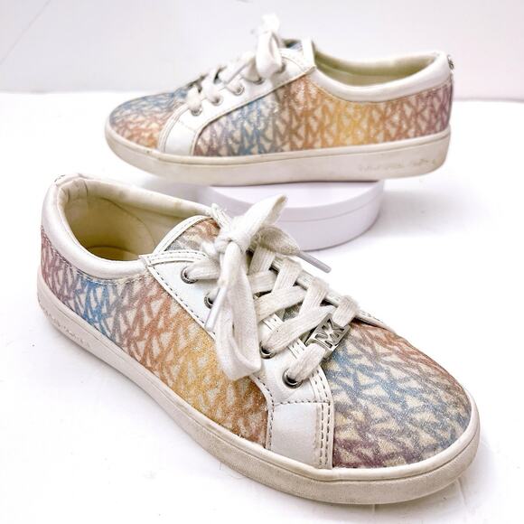 MK Michael Kors Miracle Unicorn Girl 3 Sneakers Shoes Ombré Logo Rainbow Glitter - Picture 1 of 6